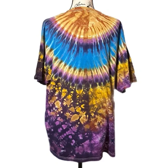Jammin Dyes Purple/Tan Geodesic Tie-Dye Top Size 2XL - Picture 4 of 8